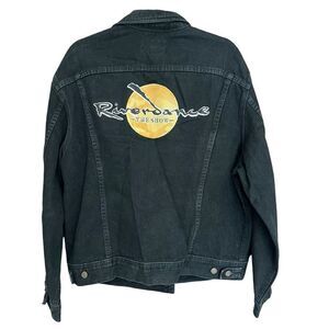 Authentic Riverdance Denim Jacket. Original Crew Jacket. Lee Black Denim Sz L.